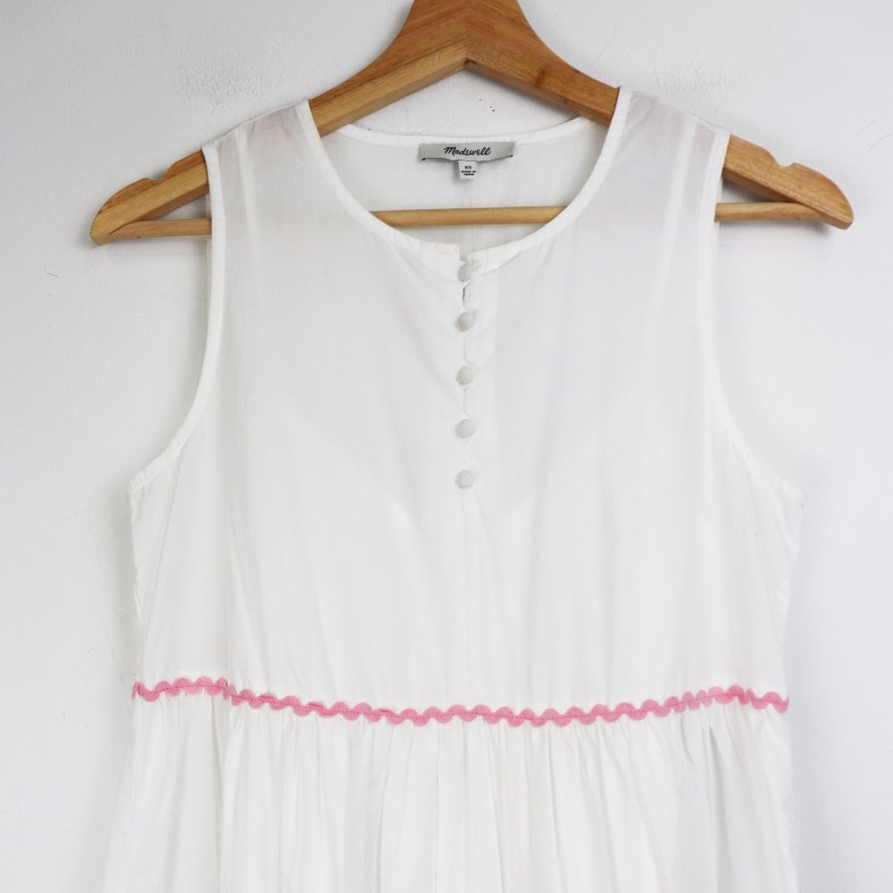 NWT Madewell Rickrack Cattail Dress in White XS - Picture 6 of 10